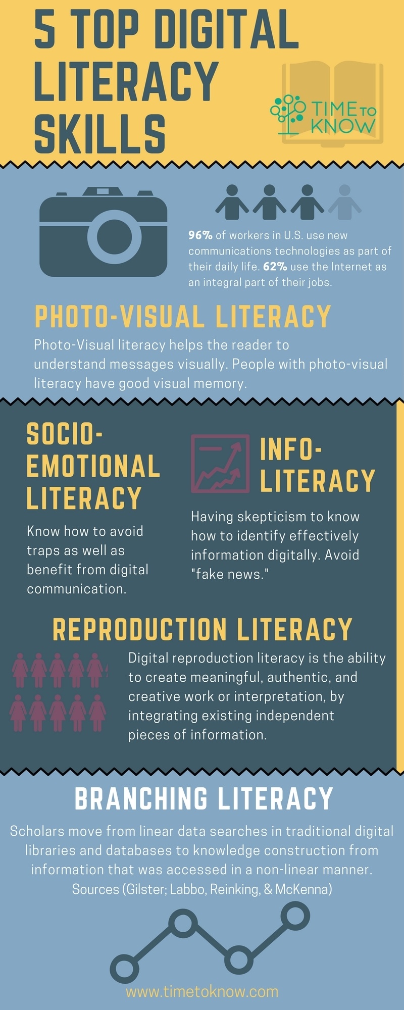 Essential Digital Literacy Skills for the 21st Century Worker Infographic