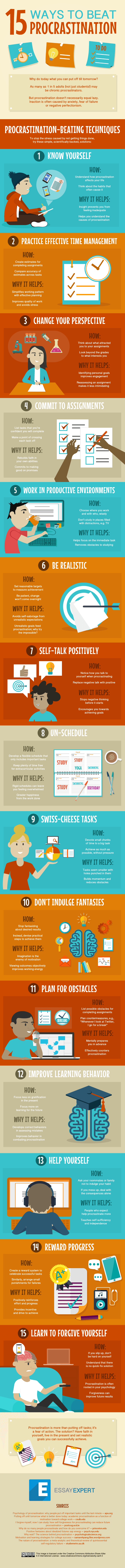 15 Ways Students Can Beat Procrastination Infographic