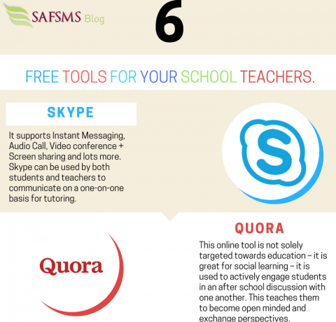 6 Free Tools for Teachers Infographic